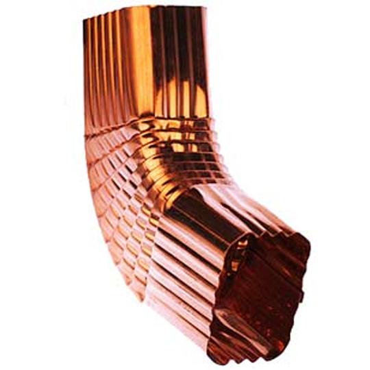 16 Oz. 3" x 4" Square Corrugated B-Style Copper 75° Elbow