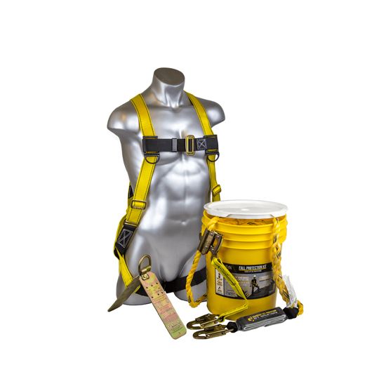 Bucket of Safe-Tie - Temper Reusable Anchor & 50' Vertical Lifeline Assembly