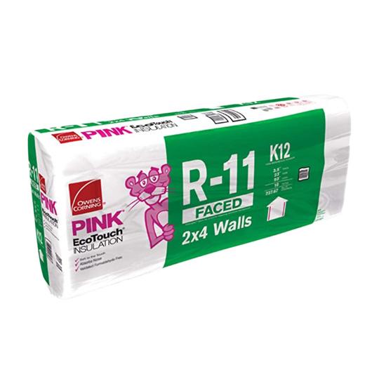 3-1/2" x 23" x 93" R-11 K12 EcoTouch® PINK® Fiberglas™ Kraft Faced Batt Insulation with PureFiber® Technology - 237.67 Sq. Ft. Bag