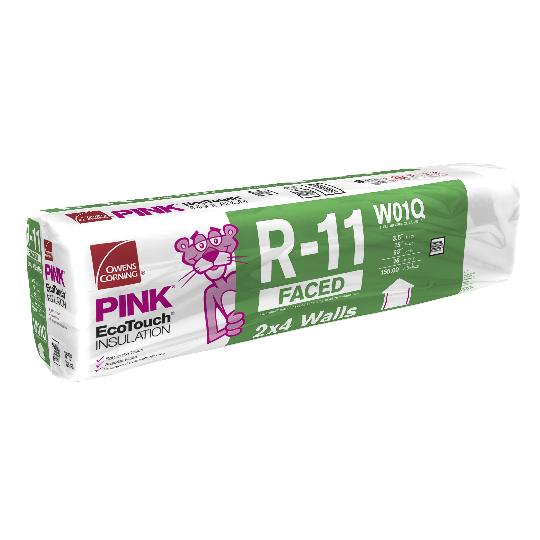 3-1/2" x 15" x 93" R-11 W01Q EcoTouch® PINK® Fiberglas™ Kraft Faced Batt Insulation with PureFiber® Technology - 155 Sq. Ft. Bag