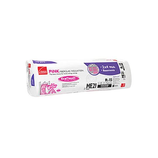 9-1/2" x 16" x 48" R-30 ME24 EcoTouch® PINK® Fiberglas™ Kraft Faced Batt Insulation with PureFiber® Technology - 58.67 Sq. Ft. Bag