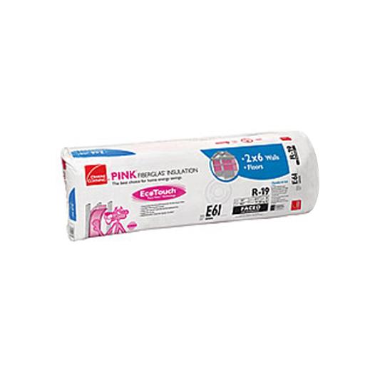 6-1/4" x 15" x 93" R-19 E61 EcoTouch® PINK® Fiberglas™ Kraft Faced Batt Insulation with PureFiber® Technology - 77.50 Sq. Ft. Bag