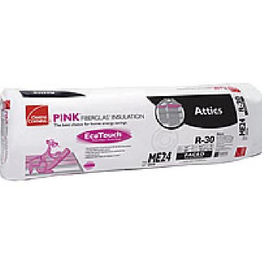 9-1/2" x 16" x 48" R-30 C84A EcoTouch® PINK® Fiberglas™ Unfaced Batt Insulation with PureFiber® Technology - 53.33 Sq. Ft. Bag