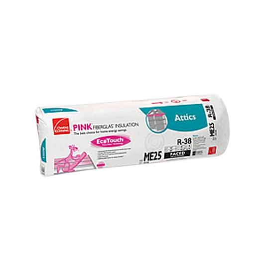 12" x 16" x 48" R-38 ME25 EcoTouch® PINK® Fiberglas™ Kraft Faced Batt Insulation with PureFiber® Technology - 42.67 Sq. Ft. Bag