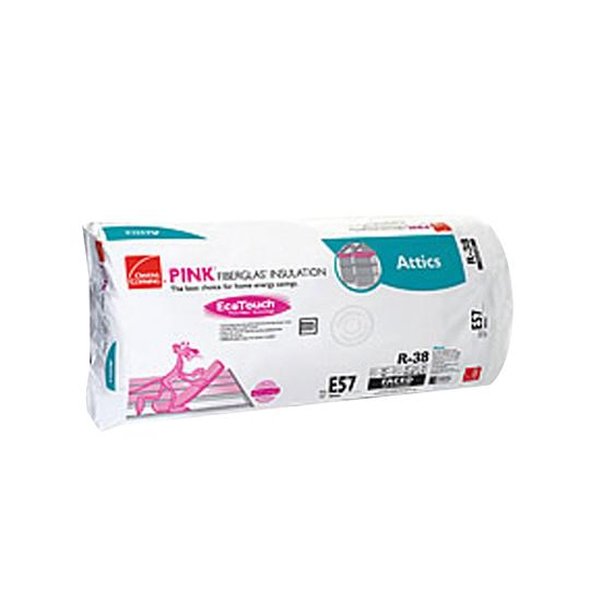 12" x 24" x 48" R-38 E57 EcoTouch® PINK® Fiberglas™ Kraft Faced Batt Insulation with PureFiber® Technology - 64 Sq. Ft. Bag