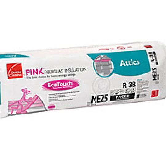 12" x 16" x 48" R-38 W64 EcoTouch® PINK® Fiberglas™ Unfaced Batt Insulation with PureFiber® Technology - 42.67 Sq. Ft. Bag