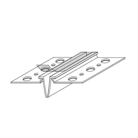 1/4" PM Control Joint with Removable Tape and 3/16" "V" Reveal and 1-1/8" Perforated Flanges