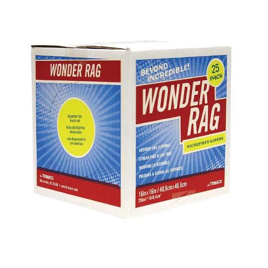 16" x 16" Microfiber Wonder® Rags - Box of 25