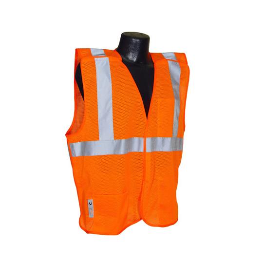 2X-Large Hi-Viz Mesh Economy Type R Class 2 Safety Vest with Zipper