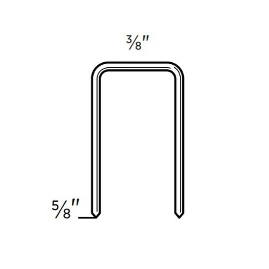 22 Gauge 3/8" Crown 5/8" Leg Galvanized Plain Fine Wire Staples - Carton of 27,000