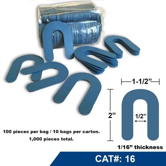 Horseshoe Shims #16 - 1/16" x 1-1/2" x 2" - 1000/Case