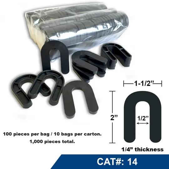 Horseshoe Shims #14 - 1/4" x 1-1/2" x 2" - 1000/Case