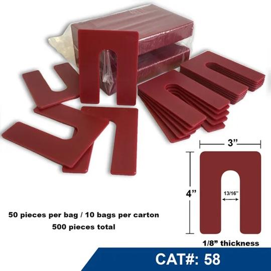 Horseshoe Shims #58 - 1/8" x 3" x 4" - 500/Case