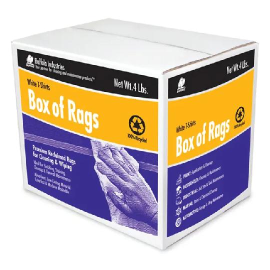 Buffalo White Tee Shirt Rags - 4 Lb. Box