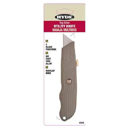 Hyde 42070 Adjustable Top Slide Utility Knife