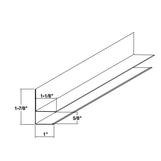 5/8" Aluminum F-Channel with 1" Face